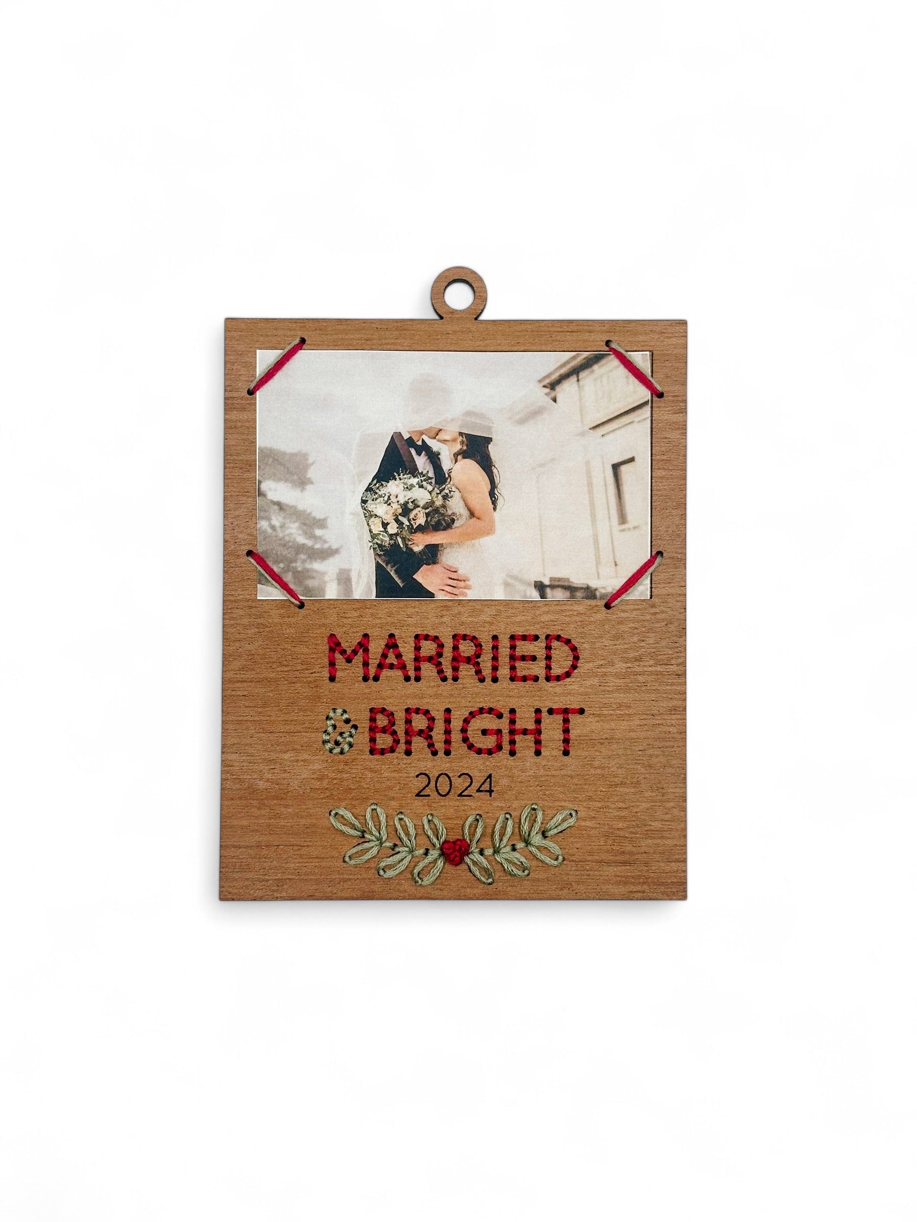 Married & Bright 2024 Instant Photo Embroidery Frame Ornament Kit