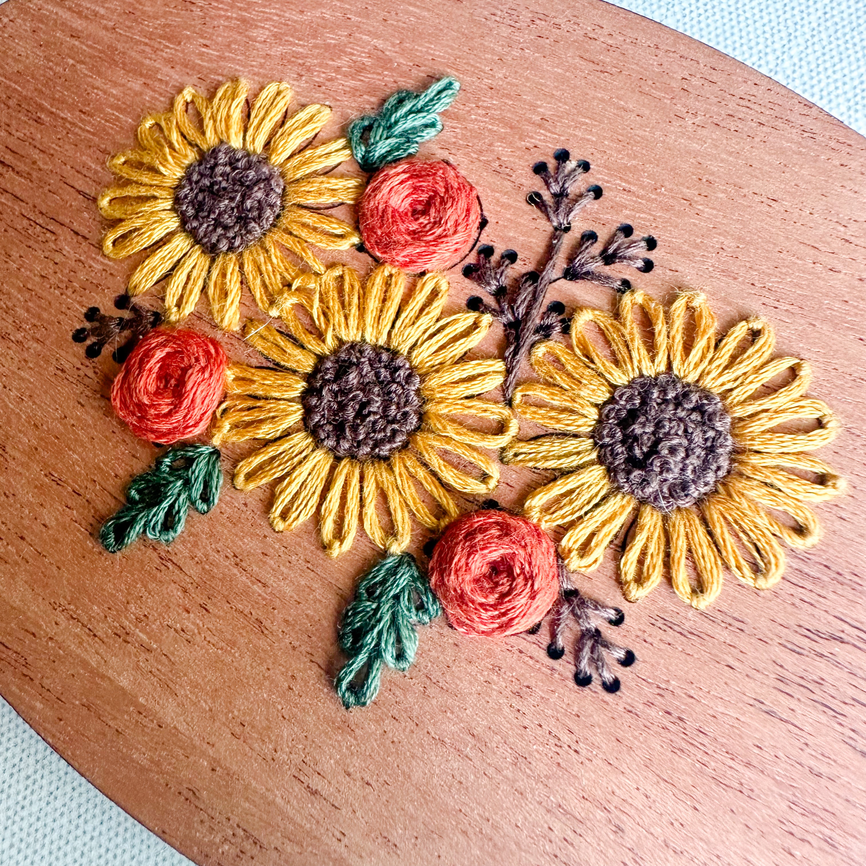 Brvsk Sunflowers Embroidery Kit With Printed Tapestry (40