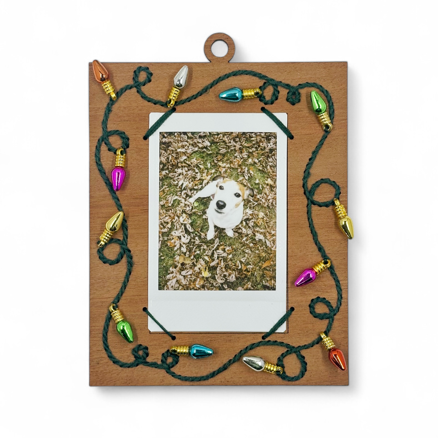Holiday Lights Instant Photo Embroidery Frame Ornament Kit