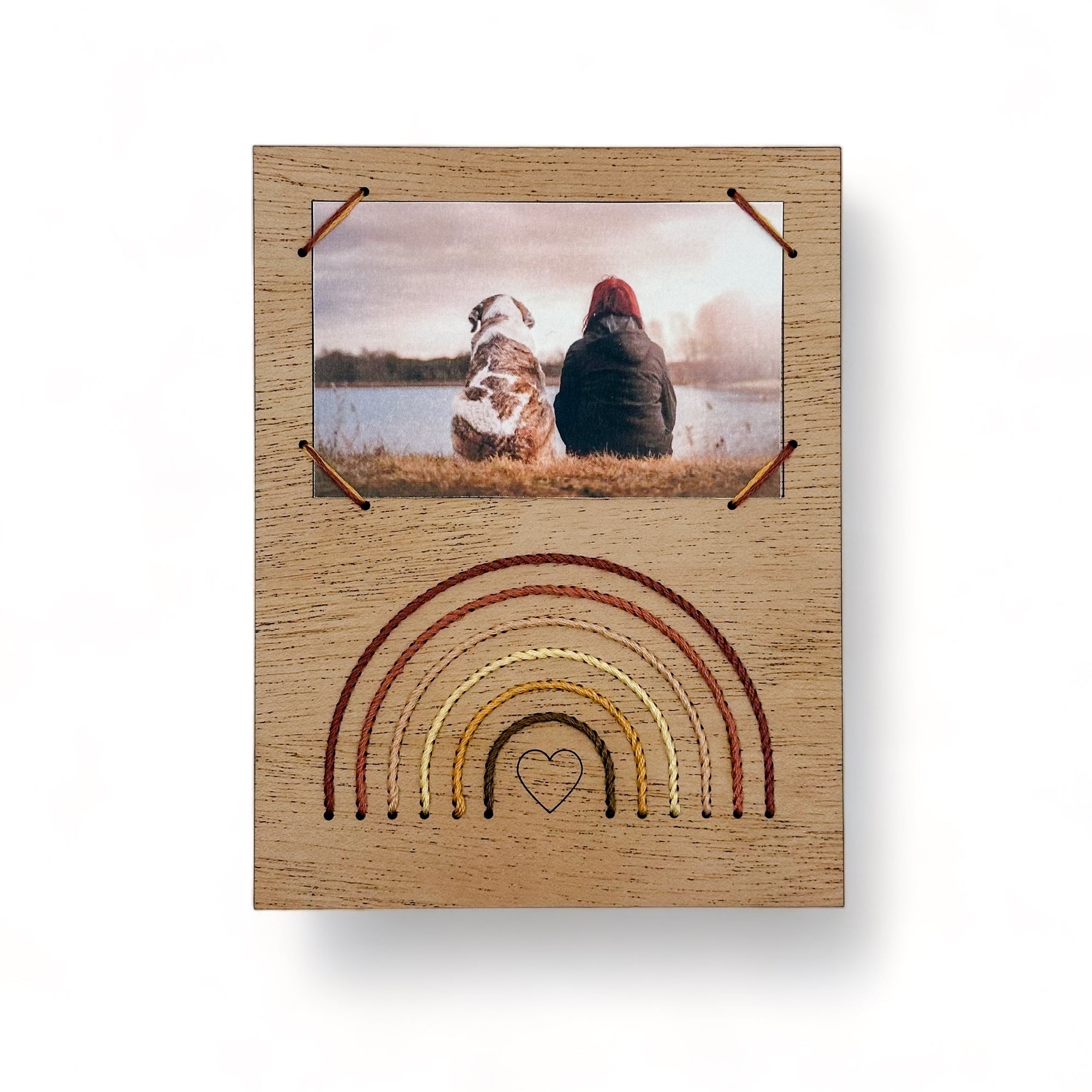 Rainbow Heart Embroidered Instant Photo Frame
