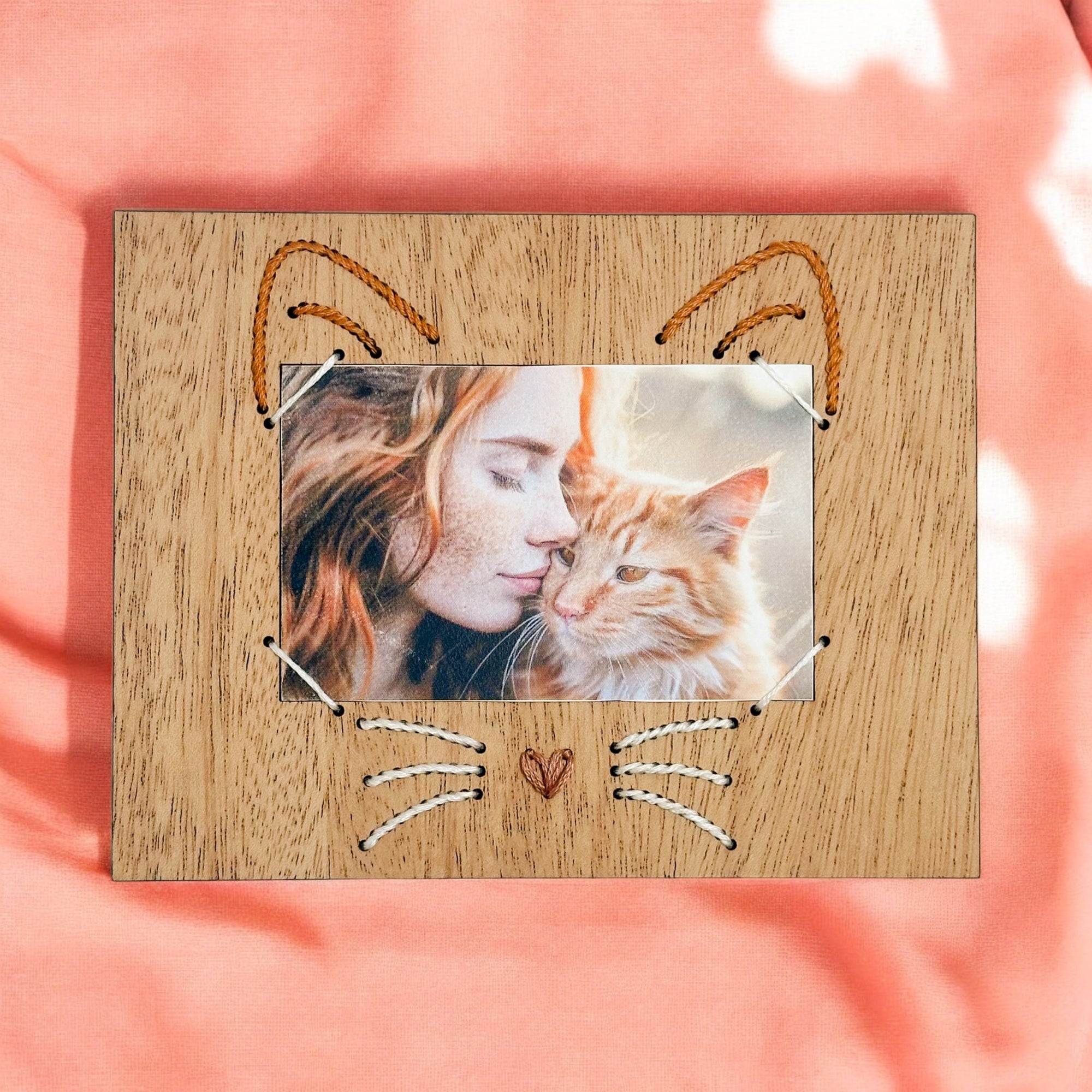 Pretty Kitty Embroidered Instant Photo Frame