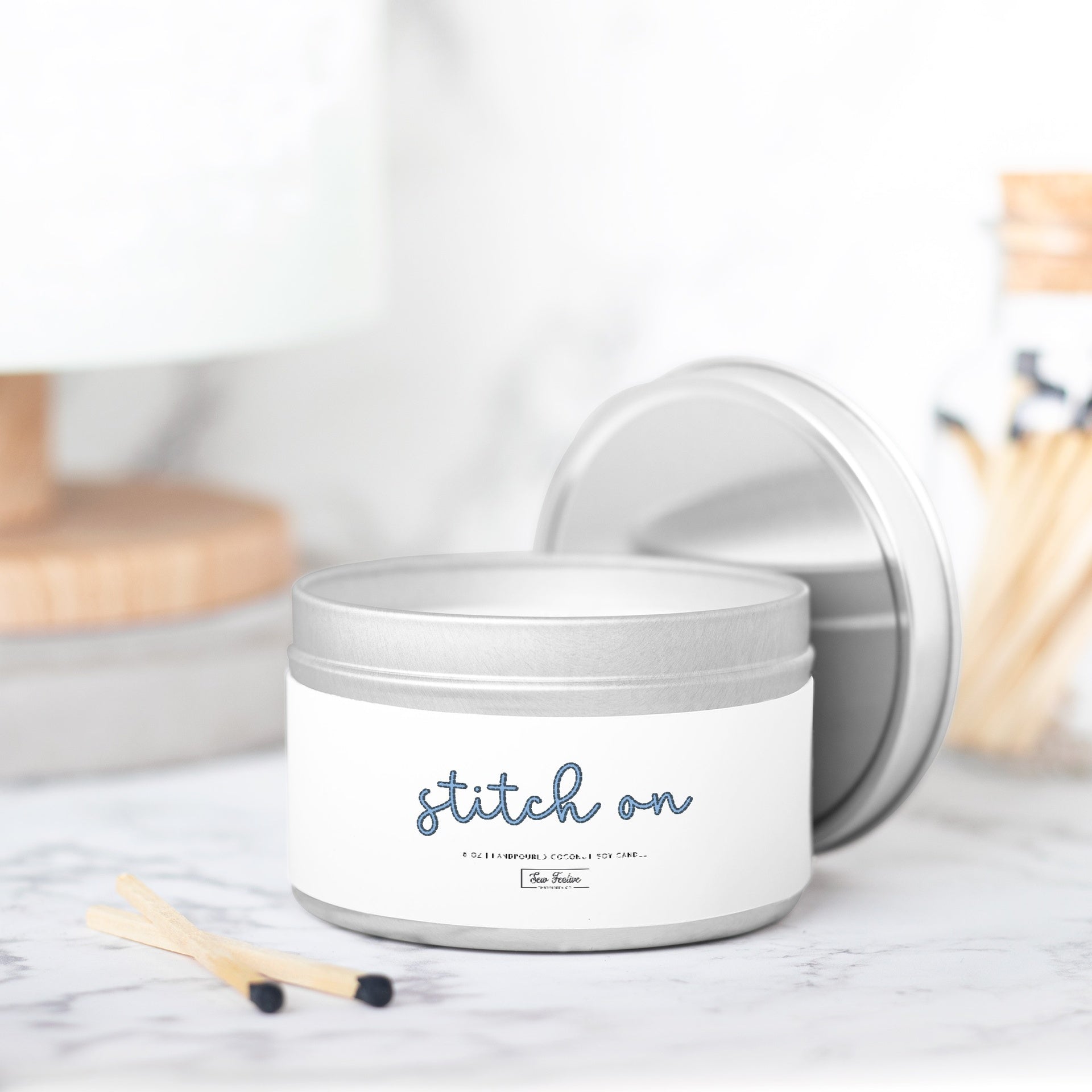 Stitch On Candle Tin 8oz Classic Collection