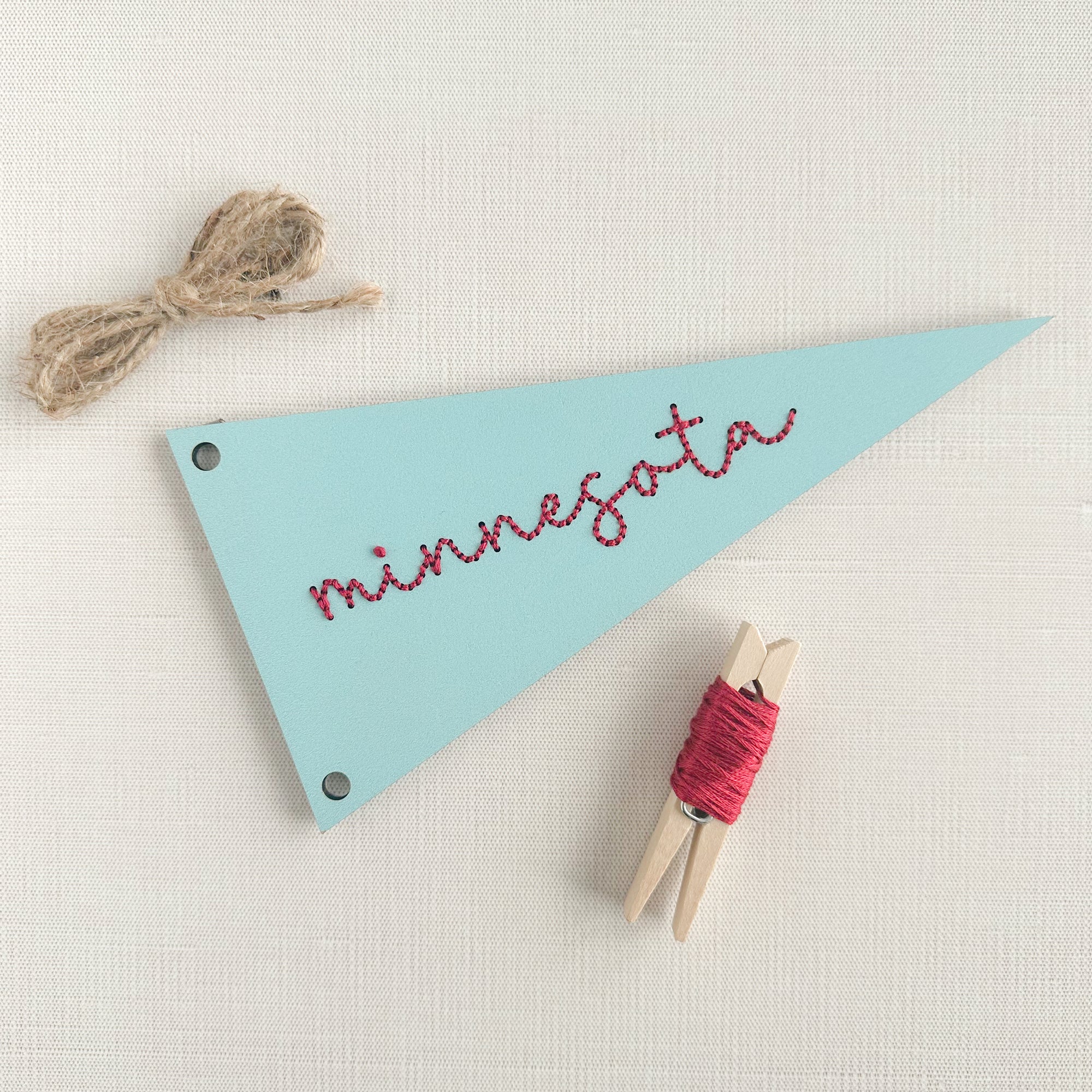 Retro Baseball Pennant Embroidery Kit