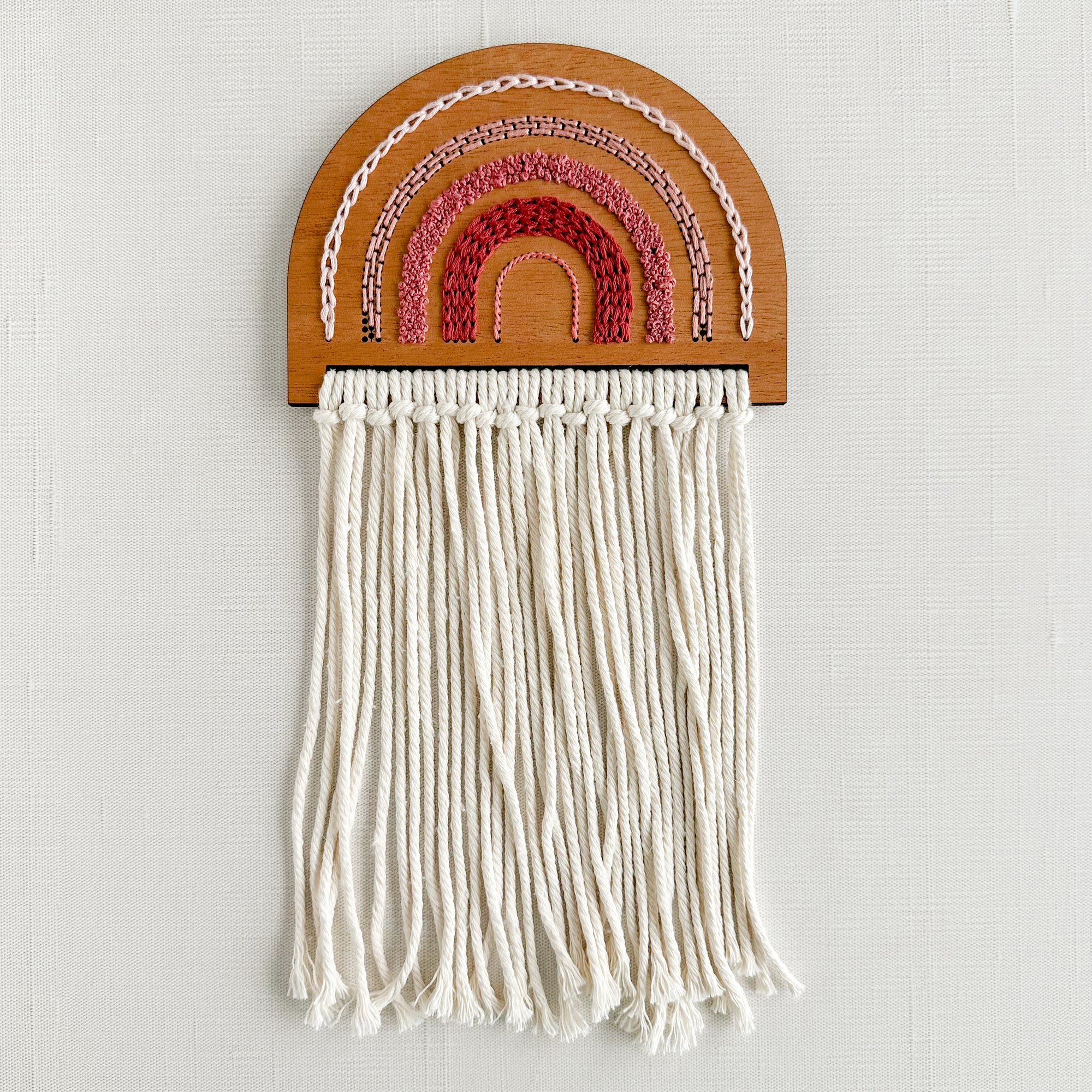 Tinted Rainbow Macrame + Embroidery Kit