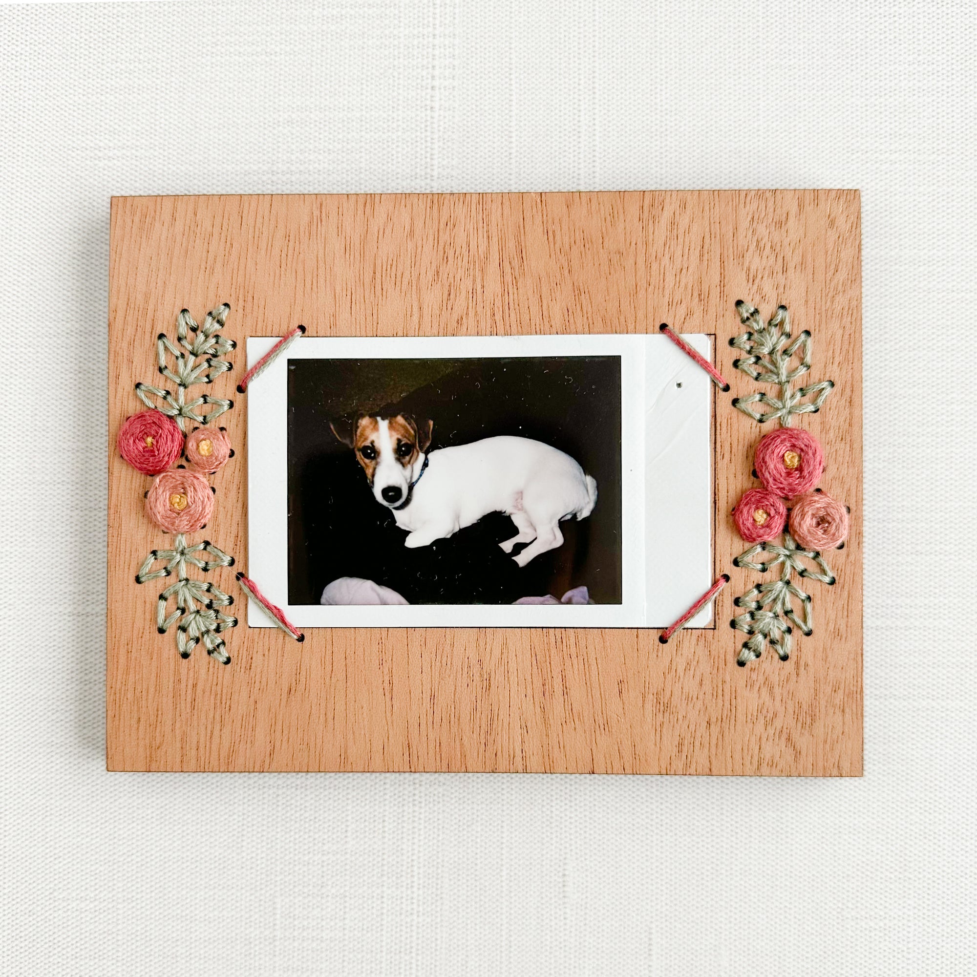 Roses Embroidered Instant Photo Frame