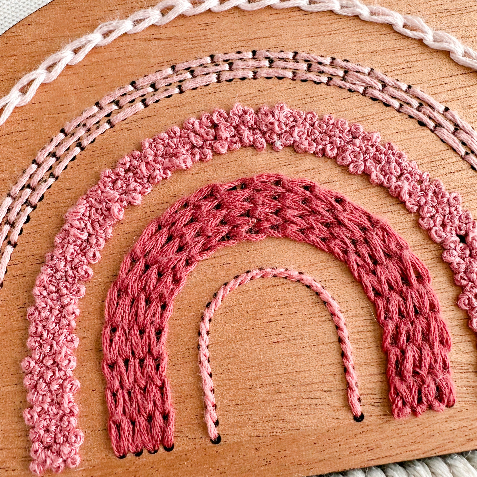 Tinted Rainbow Macrame + Embroidery Kit