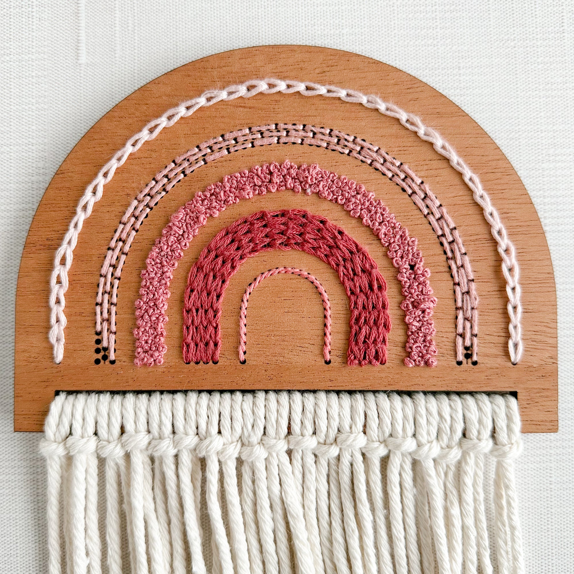 Tinted Rainbow Macrame + Embroidery Kit