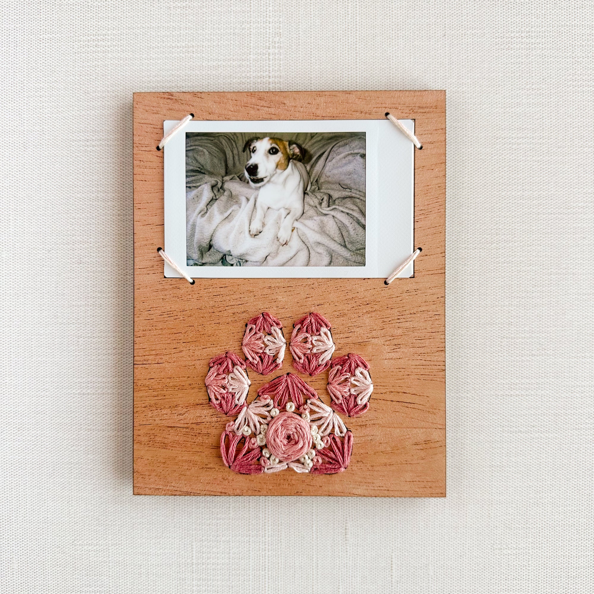 Portrait Pretty Paws Embroidered Instant Photo Frame