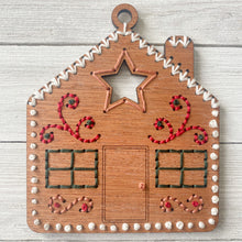  Gingerbread House Wood Embroidery Ornament Kit